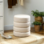 Fotpall Teddy Fleece Beige Cylindrisk From Φ 40 x 45 cm