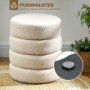 Fotpall Teddy Fleece Beige Cylindrisk From Φ 40 x 45 cm