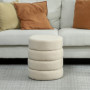 Fotpall Teddy Fleece Beige Cylindrisk From Φ 40 x 45 cm
