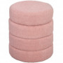 Fotpall Teddy Fleece Rosa Cylindrisk Form Φ 40 x 45 cm