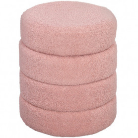 Fotpall Teddy Fleece Rosa Cylindrisk Form Φ 40 x 45 cm