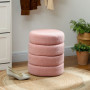 Fotpall Teddy Fleece Rosa Cylindrisk Form Φ 40 x 45 cm