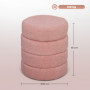 Fotpall Teddy Fleece Rosa Cylindrisk Form Φ 40 x 45 cm
