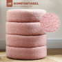Fotpall Teddy Fleece Rosa Cylindrisk Form Φ 40 x 45 cm