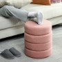 Fotpall Teddy Fleece Rosa Cylindrisk Form Φ 40 x 45 cm