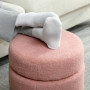 Fotpall Teddy Fleece Rosa Cylindrisk Form Φ 40 x 45 cm