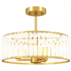 Kristall Taklampa Ø39 cm - Guld Halvinfälld Design - 3 x E14