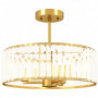 Kristall Taklampa Ø39 cm - Guld Halvinfälld Design - 3 x E14
