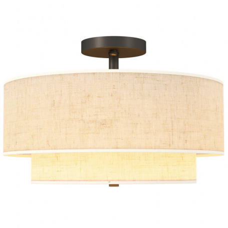 Taklampa Rund Naturlig Linne 2 Lager Ø40 cm – 3 x E14