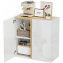 Skänk Med Högglansiga Dörrar – 80 x 40 x 80 cm – Justerbara Hyllor & Modern Trädesign