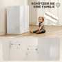 Skänk Med Högglansiga Dörrar – 80 x 40 x 80 cm – Justerbara Hyllor & Modern Trädesign