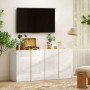 Skänk Med Högglansiga Dörrar – 80 x 40 x 80 cm – Justerbara Hyllor & Modern Trädesign