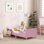 Barnsäng Med Fallskydd – 143,5 x 74,2 x 50 cm, Rosa & Furu, För Ålder 3–8 År