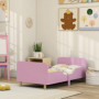 Barnsäng Med Fallskydd – 143,5 x 74,2 x 50 cm, Rosa & Furu, För Ålder 3–8 År