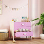 Barnbyrå För Barn Med 3 Lådor – 60 x 40 x 60 cm, Rosa & Vit, Barnvänlig Design