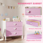Barnbyrå För Barn Med 3 Lådor – 60 x 40 x 60 cm, Rosa & Vit, Barnvänlig Design