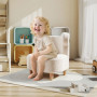 Barnfåtölj Med Björnöron – Beige Teddyfleece & Skumstoppning