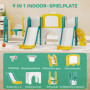 9-i-1 Lekcenter För Barn – Rutschkanor, Gunga & Kreativa Aktivitete...