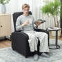 Relax Fötålj – 135° Lutning, Andningsbart Tyg & Stålram Svart