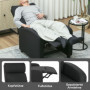 Relax Fötålj – 135° Lutning, Andningsbart Tyg & Stålram Svart