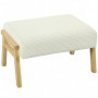 Pall i Manchestertyg Retrodesign Krämvit / Naturlig Trä 70 x 46 x 40 cm,