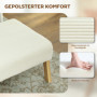 Pall i Manchestertyg Retrodesign Krämvit / Naturlig Trä 70 x 46 x 40 cm,