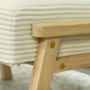 Pall i Manchestertyg Retrodesign Krämvit / Naturlig Trä 70 x 46 x 40 cm,