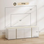 TV-Bänk med Förvaring Högblank Vit med Ek 135 x 38 x 45 cm, För upp till 65” TV