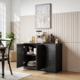 Skänk Retro Svart med 4 Lådor, Skåp 105 x 40 x 76 cm