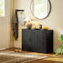 Skänk Retro Svart med 4 Lådor, Skåp 105 x 40 x 76 cm