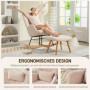 Ergonomisk Gungstol med Pall – Fleeceklädsel & Ryggstöd, Beige