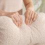 Ergonomisk Gungstol med Pall – Fleeceklädsel & Ryggstöd, Beige