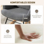 Ergonomisk Gungstol med Pall – Fleeceklädsel & Ryggstöd, Mörkgrå