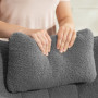 Ergonomisk Gungstol med Pall – Fleeceklädsel & Ryggstöd, Mörkgrå