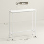 Konsolbord med Marmoreffekt Vit Metallram – 75 x 24 x 76 cm