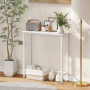 Konsolbord med Marmoreffekt Vit Metallram – 75 x 24 x 76 cm