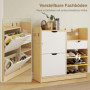 Skoskåp med Fällbara Lådor, Hyllor och Krokar – 93 x 30 x 90 cm, Vi...