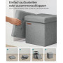 Sittbänk Förvaring Hopfällbar 38×38×38 cm Linne Grå 40L Max 300kg