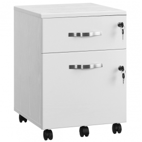 Kompakt Arkivskåp på hjul med 2 låsbara lådor Vit 54,4 x 40 x 43,8 cm