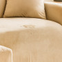 Klädsel till Soffa Universell Passform Beige 145–185 cm, elastisk velour, vattentät