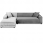 Klädsel till Soffa Universell Passform Grå 145–185 cm, elastisk velour, vattentät