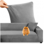Klädsel till Soffa Universell Passform Grå 145–185 cm, elastisk velour, vattentät