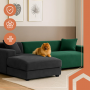 Klädsel till Soffa Universell Passform Grön 145–185 cm, elastisk velour, vattentät