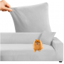 Klädsel till Soffa Universell Passform Ljusgrå 145–185 cm, elastisk velour, vattentät