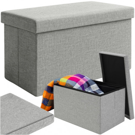 Sittpall med förvaring Grå 60 x 30 x 30 cm, vikbar, vattentät