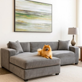 Klädsel till Hörnsoffa Universell passform Grå 190 – 230 cm, elasti...