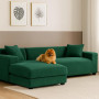 Klädsel till Hörnsoffa Universell passform Grön 190 – 230 cm, elast...