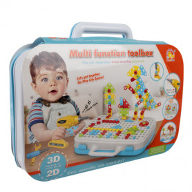 Byggsats för barn 3D med skruvdragare, 196 delar