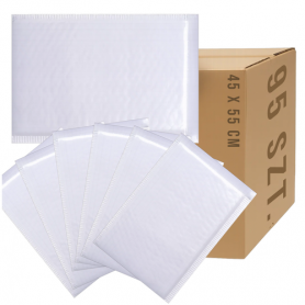 Bubbelkuvert 45 x 55 cm, 95-pack, vita, PE-material