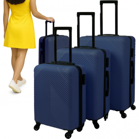 Resväskor Set med 3 – 54/65/74 cm, Marinblå